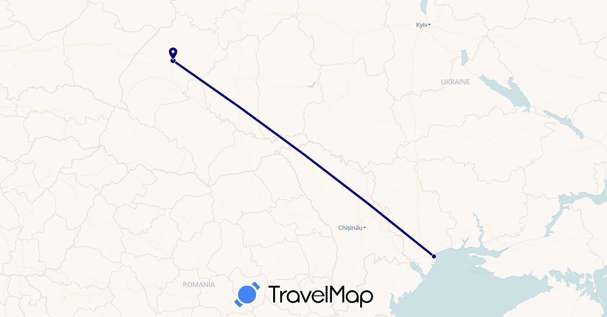 TravelMap itinerary: driving in Turkey, Ukraine (Asia, Europe)